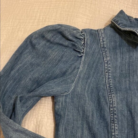 ALEXA CHUNG. Blue Puff Sleeve Sheath Dress. Size 8 - Picture 11 of 12